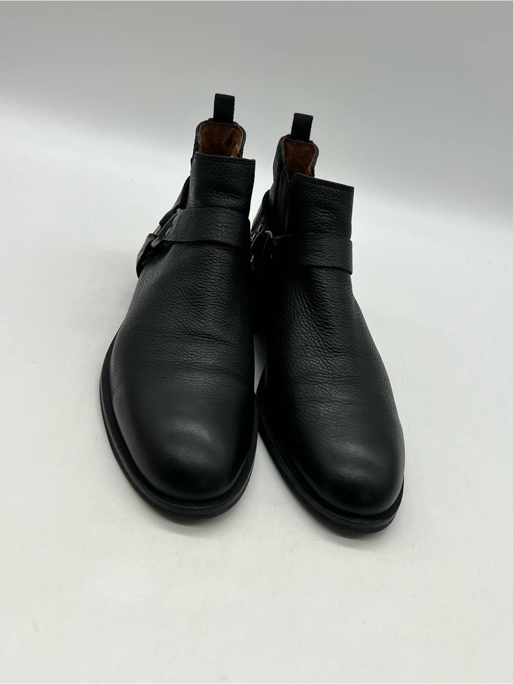 Frye Scott Chelsea Mens Sz 9 Black Leather Ankle Harness Chukka Motorcycle Boots
